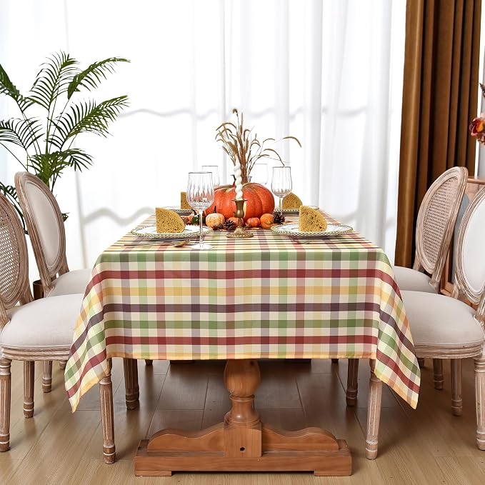 Waterproof Checkered Tablecloth Fabric - Image 3