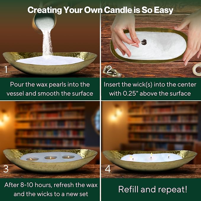 LILY LADUE Candle Refill Kit - 2Lb/32Oz Pearled Candles Sand and Wicks and - Image 3