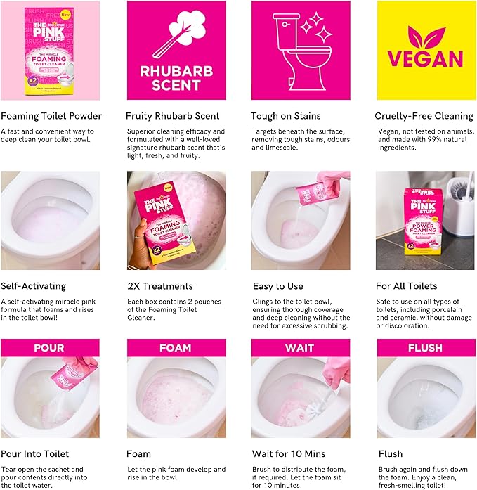 Stardrops The Pink Stuff Miracle Power Foaming Toilet Cleaner – Self-Activating - Image 5