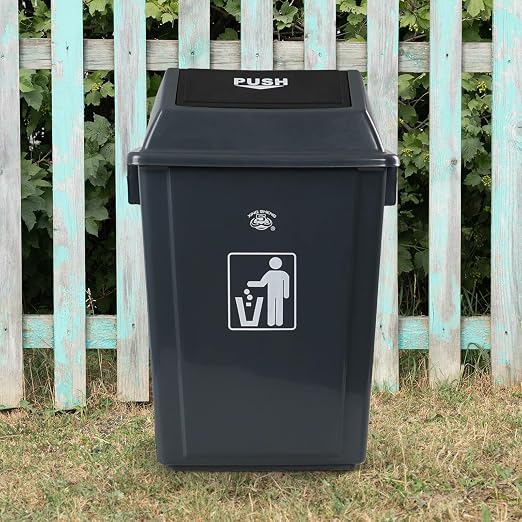 13 Gallon Plastic Swing Lid Trash Can, Outdoor Garbage Can, 4 Pack - Image 6
