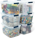 Rubbermaid Cleverstore Clear 32 Qt, 6 Pack Stackable Plastic Storage Bins by Rubbermaid