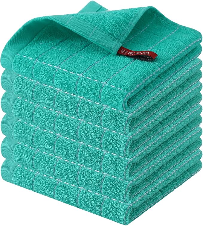 Homaxy 100% Cotton Terry Kitchen Dish Cloths, Ultra Soft and Absorbent Dish by Homaxy