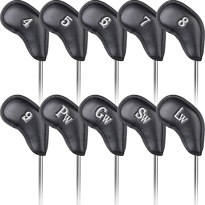 CRAFTSMAN GOLF 12pcs or 1pc Thick Synthetic Leather Golf Iron Head Covers Set by CRAFTSMANGOLF
