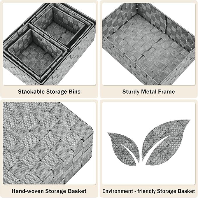 Woven Storage Baskets, Storage Bins, Cube Basket Container Baskets Storage - Image 4