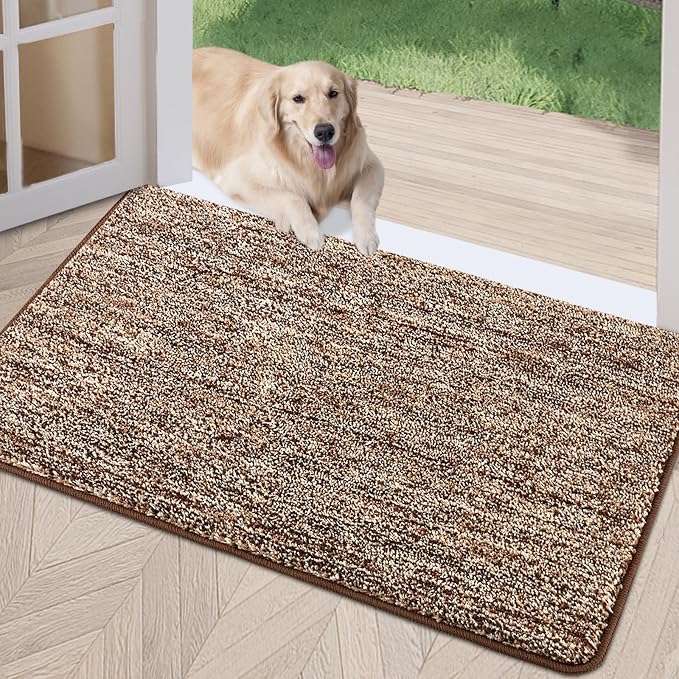 REFETONE Indoor Doormat, Front Door Mat 32"x40" Absorbent Rubber Backing Non by Refetone