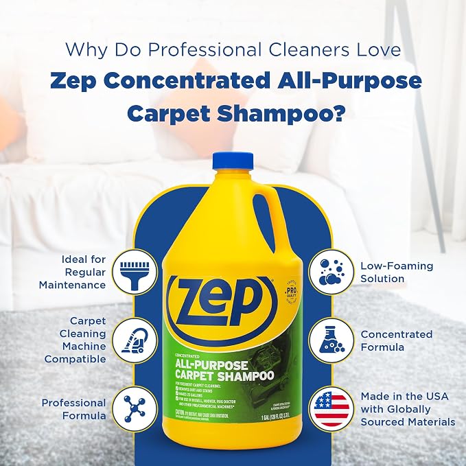 ZEP All-Purpose Carpet Shampoo Concentrate 128 ounce ZUCEC128 - Image 4