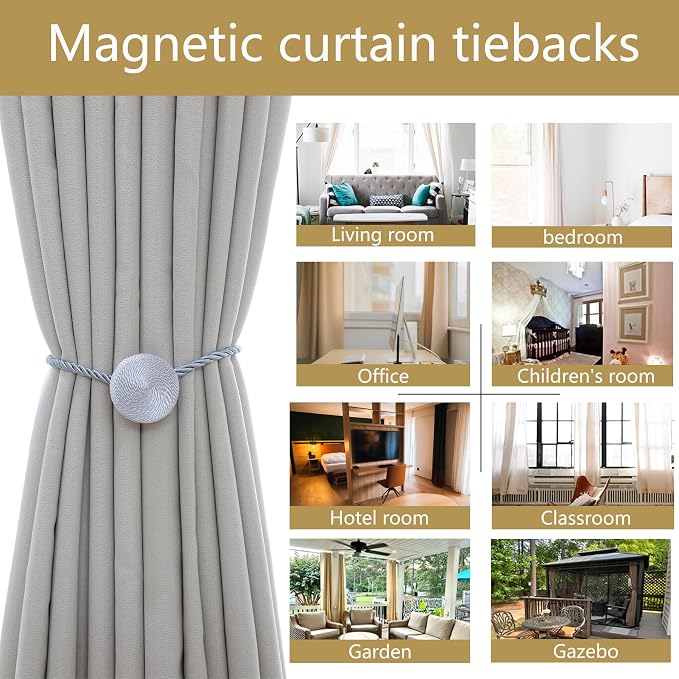 Magnetic Curtain Tiebacks - 12mm Magnetic Tie Backs - Image 6
