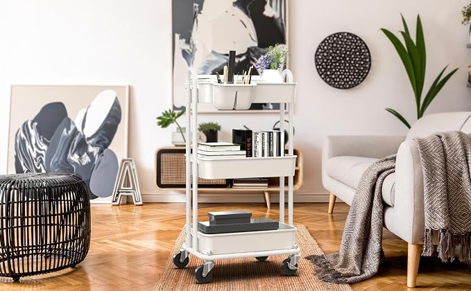 Simple Houseware 3-Tier Multifunctional Rolling Utility Cart - Image 7