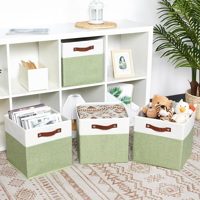 DULLEMELO Fabric Storage Cubes, 12x12 Storage Cube Bins - Image 7