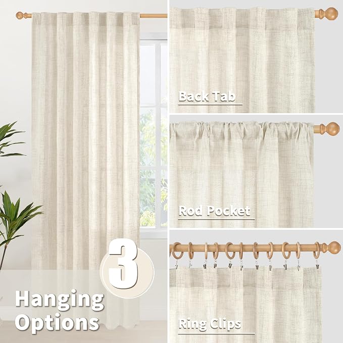 YoungsTex Linen Curtains 90 Inch Length - Image 6
