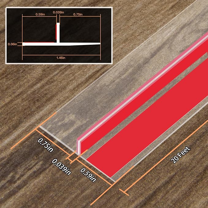 Orghtin T-Shaped Silicone Seal Strip, 20Ft Door Draft Stopper - Image 4