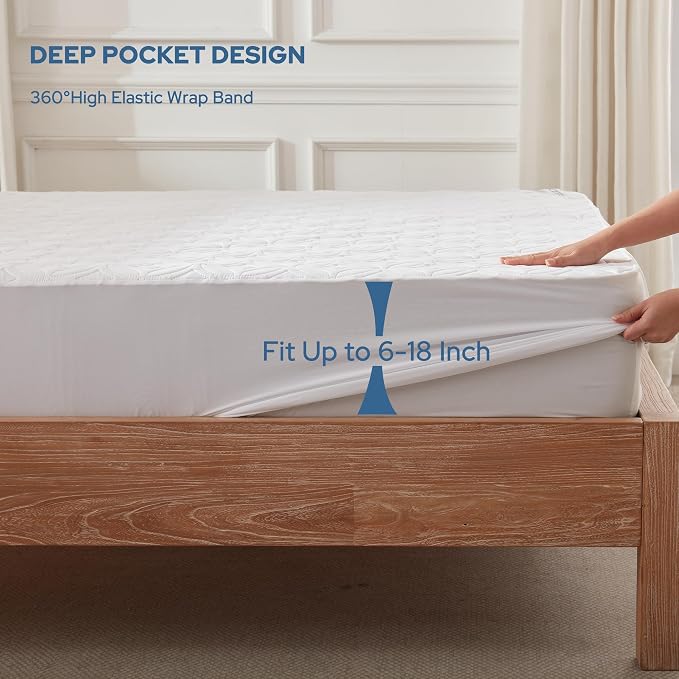 BEDLORE Waterproof Mattress Protector, King Size Noiseless Mattress Pad - Image 4