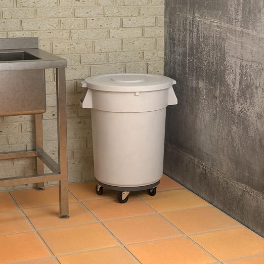 32 Gallon White Round Commercial Trash Can - Image 4