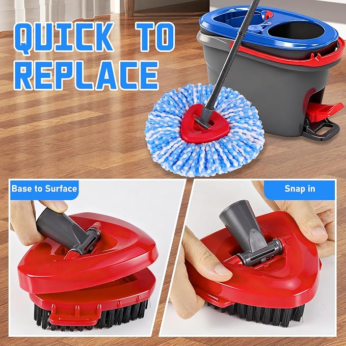 7 Pack Spin Mop Head for O-Ceda RinseClean 2 Tank System, 4 Triangle Microfiber - Image 6