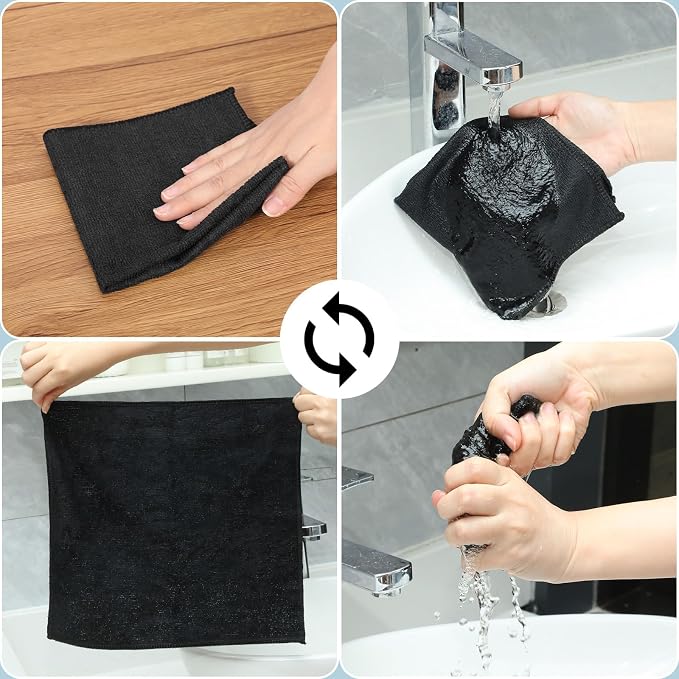 200 Pieces Microfiber Cleaning Cloths Bulk Absorbent Microfiber Towels Reusable - Image 6