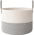 Woven Blanket Basket, 115L Large Rope Storage Bin by JMvicyroam
