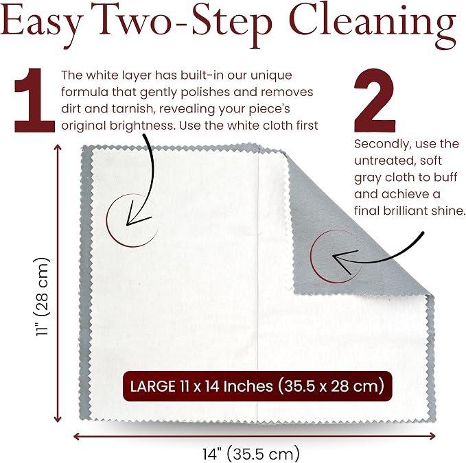 Pro Size Polishing Cloth Set of 2 Large Cleaning Cloths Pure Cotton Made in USA - Image 4