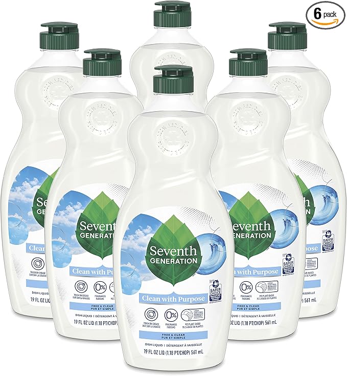 Seventh Generation Dish Liquid Soap Free & Clear liquid soap Pack of 6 by SeventhGeneration