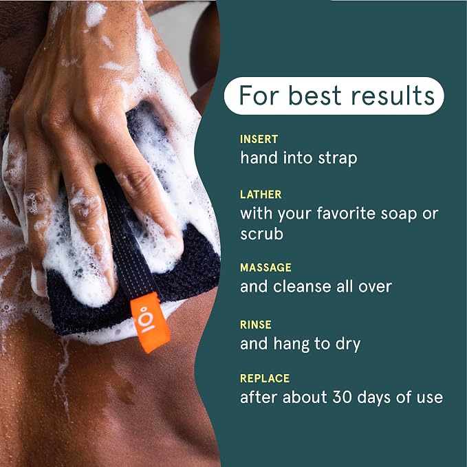 Cleanlogic Sport Exfoliating Body Scrubber, Large Exfoliator Tool - Image 4