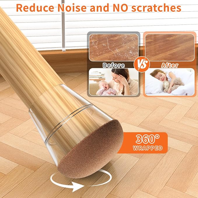 Chair Leg Floor Protectors Extra Small 24Pcs, Silicone Chair Leg Protectors - Image 3