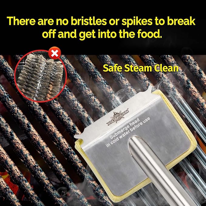 Grill Brush Bristle Free, Aramid Fiber Wavy Pad Seamless-Fit Cast - Image 6