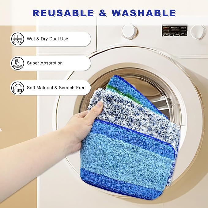 6 Pack Microfiber Cleaning Replacement Pad - Image 5