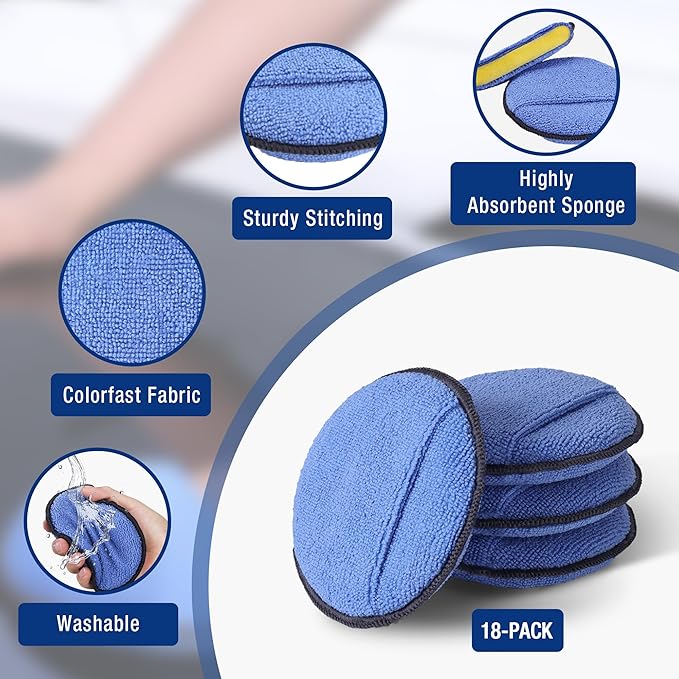 WORKPRO 18-Pack Car Wax Applicator Pads - Image 5