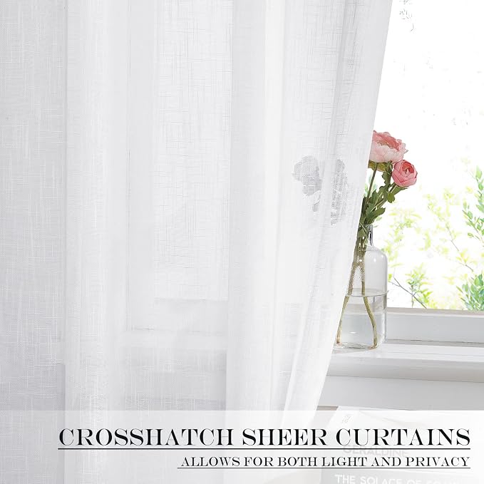 NICETOWN White Sheer Curtains for French Front Door, Short Curtains for Small - Image 6
