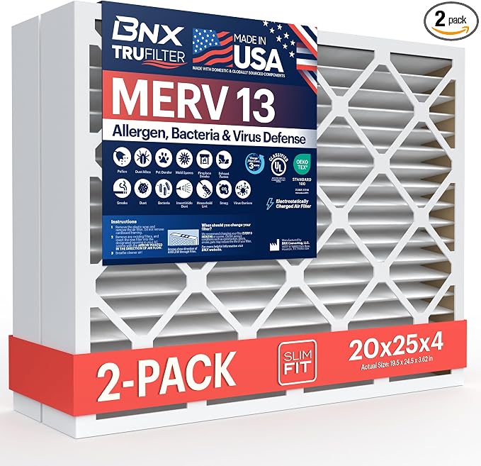 BNX TruFilter 20x25x4 MERV 13 Air Filter by BNX