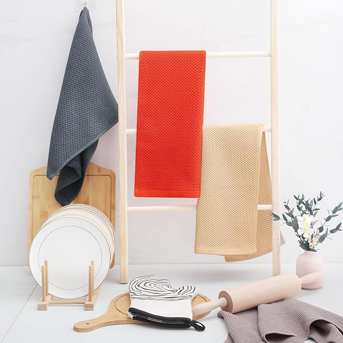 Homaxy 100% Cotton Waffle Weave Kitchen Dish Towels, Ultra Soft Absorbent Quick - Image 6