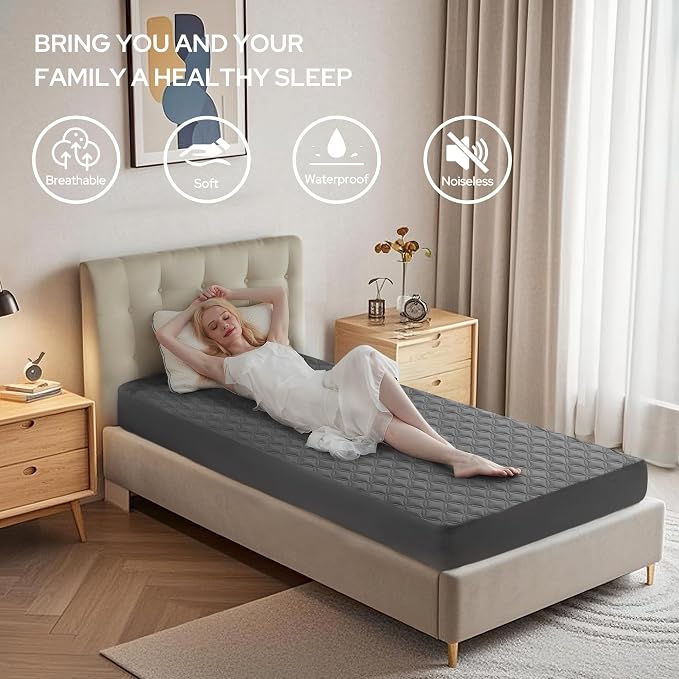 BEDLORE Waterproof Mattress Protector, Noiseless Twin XL Size Mattress Pad - Image 3