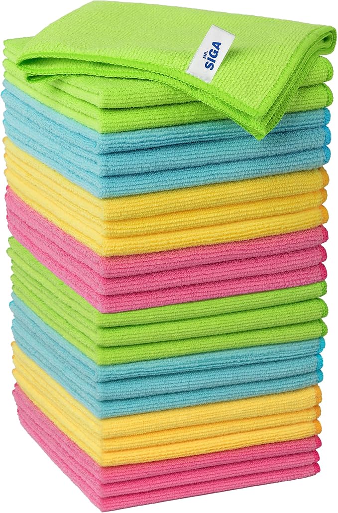 MR.SIGA Microfiber Cleaning Cloth, Size:12.6" x 12.6" by MRSIGA