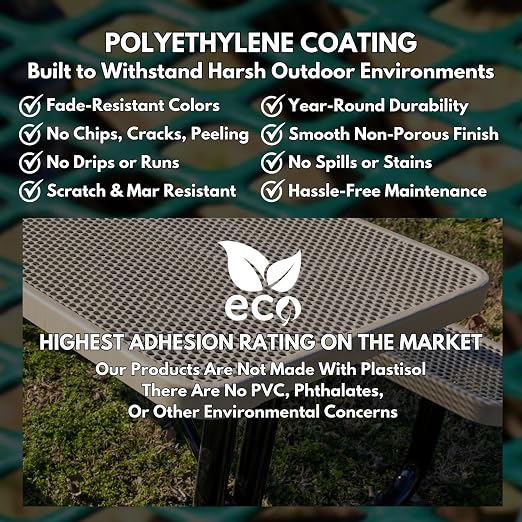 COATEDOUTDOORFURNITURE RDT-P-DBL Heavy Duty Round Trash Receptacle - Image 7