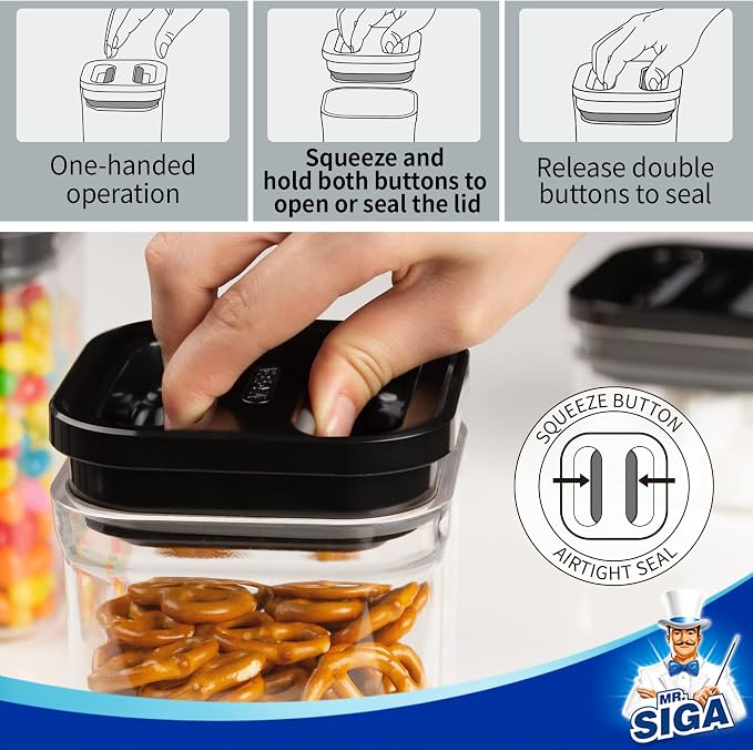MR.SIGA 4 Pack Airtight Food Storage Container Set, BPA Free Kitchen Pantry - Image 4