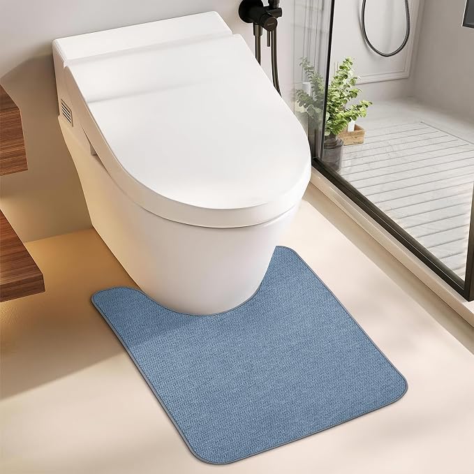 Toilet Rugs U Shaped Bathroom Rug, Machine Washable Non Slip Quick Dry Super - Image 6