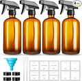 16oz Amber Glass Spray Bottles, 4 Pack Glass Spray Bottles Refillable Empty by GIVAMEIHF