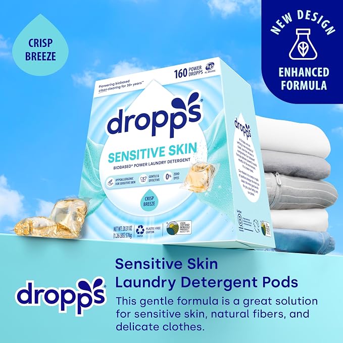 Dropps Sensitive Skin Laundry Detergent Pods, Crisp Breeze - Image 3