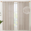 YoungsTex Natural Linen Curtains 60 Inch Wide Back Tab Textured Window Drapes by YoungsTex