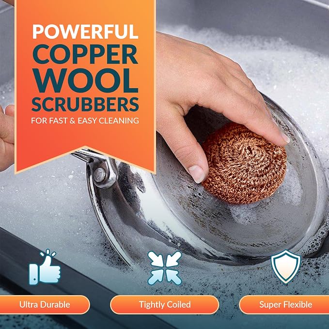 PAMI Heavy Duty Non Scratch Copper Scrubbers - Image 2