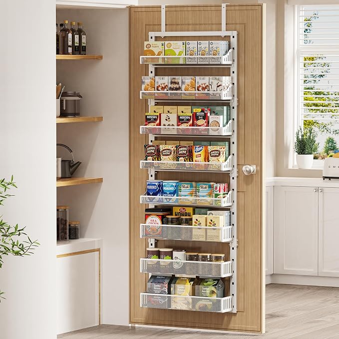 Over the Door Pantry Organizer 8-Tier, Large Metal Door Spice Rack - Image 2