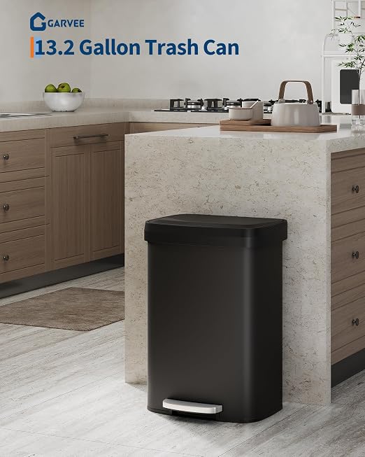 Garvee 13 Gallon / 50 Liter Metal Trash Can - Image 2