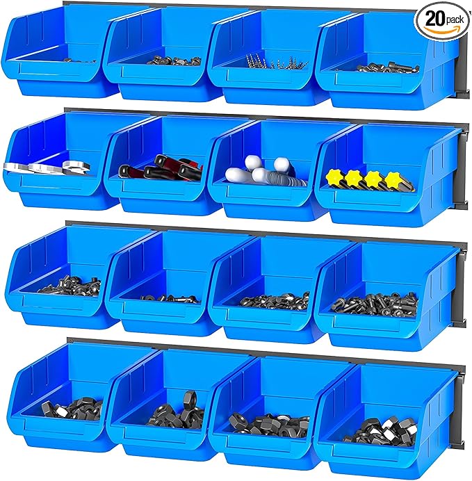 Ultrawall Wall Mounted Storage Bins, Plastic Hanging Storage Organizer Bins by UltrawallGarageTools