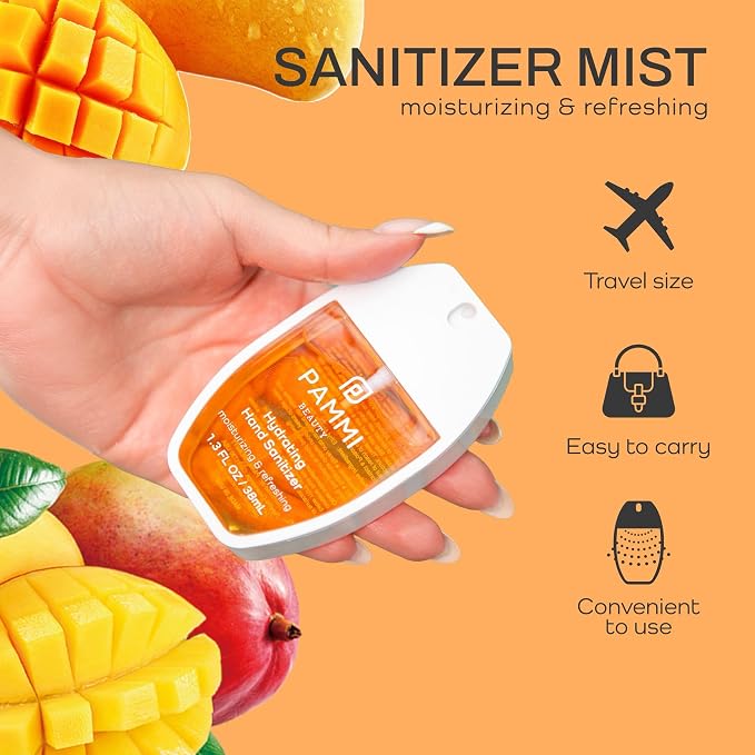 PAMMI Power Mist Hydrating Hand Sanitizer Spray, Portable Travel Size Pocket - Image 6