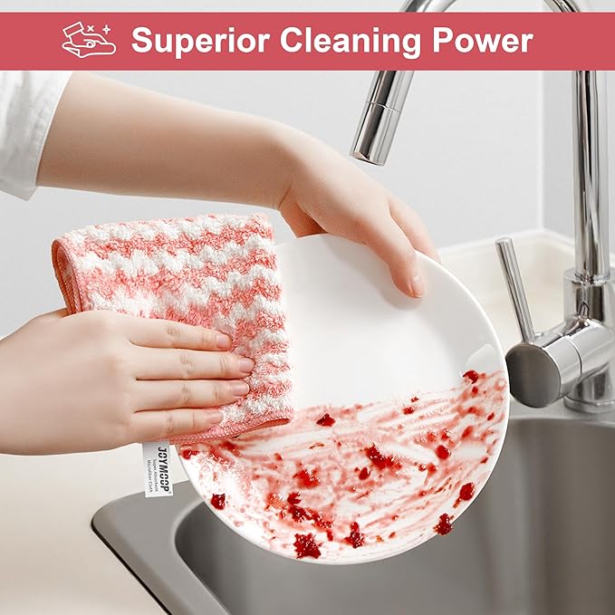 JOYMOOP 5 Pack Microfiber Cleaning Cloth, All-Purpose Microfiber Towels - Image 2