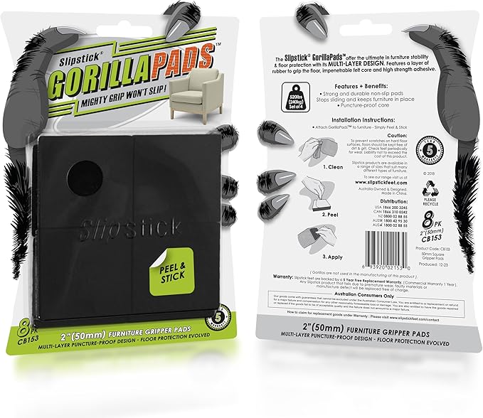 Slipstick GorillaPads Non Slip Furniture Pads/Gripper Feet Floor Protectors - Image 4
