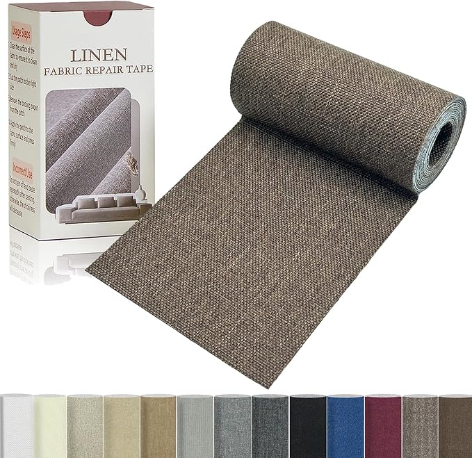 Linen Repair Tape 4x70 Inch Self-Adhesive Couch Patch Repair Fabric Patch by Givethingsanewlife