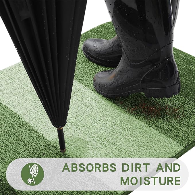 Kitinjoy Indoor Outdoor Door Mat, 48x30 Non-Slip Absorbent Dirt Trapper - Image 2