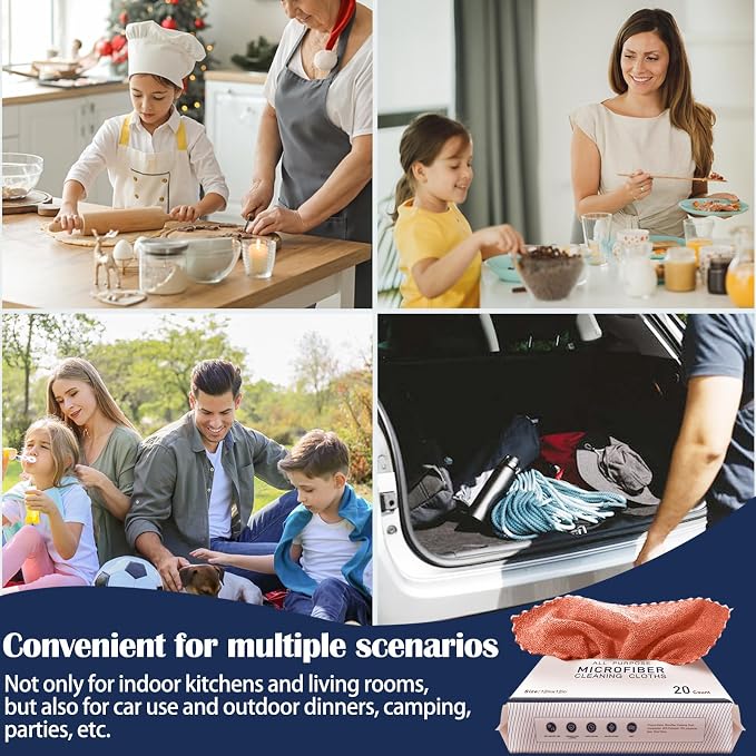 MRD's Home 40 Pack Microfiber Cleaning Cloths, Lint Free, Scratch&Streak-Free - Image 6