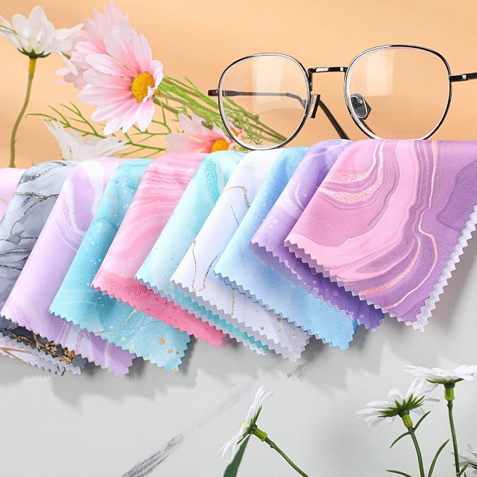 Sinmoe 20 Pcs Microfiber Cleaning Cloth Cute Marble Design Microfiber Cloth - Image 6