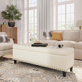 Storage Ottoman Bench, 51-Inch Large Storage Bench by FiveWillowise
